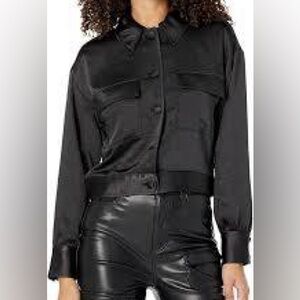 ⚡️NWT BCBGMAXAZRIA satin button front bomber jacket 💫